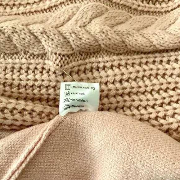 Zesika Pullover Sweater/Sweatshirt w/ Novelty Knit Sleeves Soft Pink Medium - Picture 11 of 12